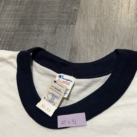 NWT 1980s Notre Dame Fighting Irish White Champion Football College T Shirt - Picture 4 of 4